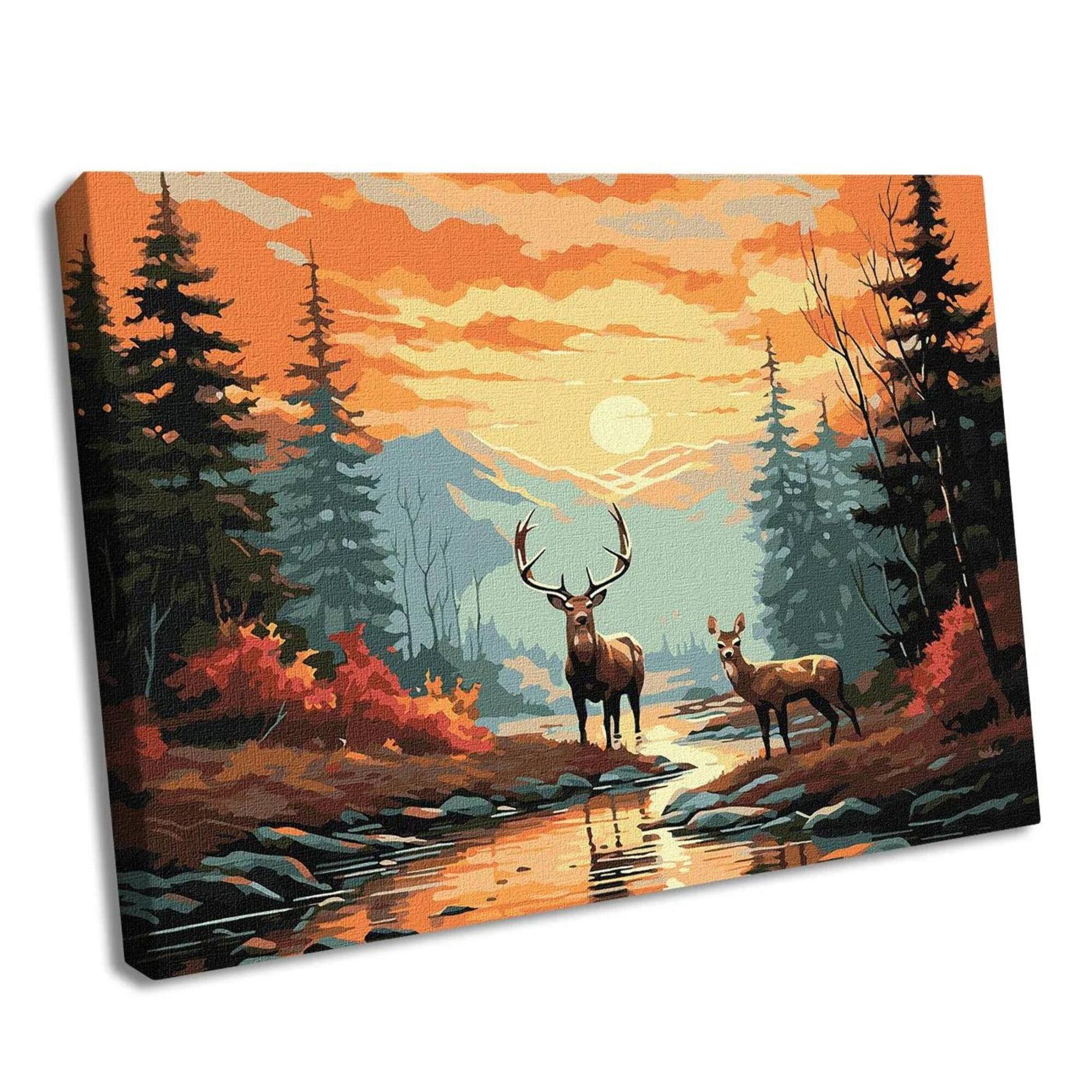 Ideyka Refined Deers Painting by Numbers Kit